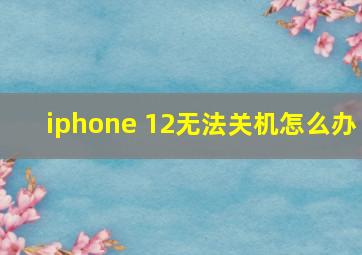 iphone 12无法关机怎么办